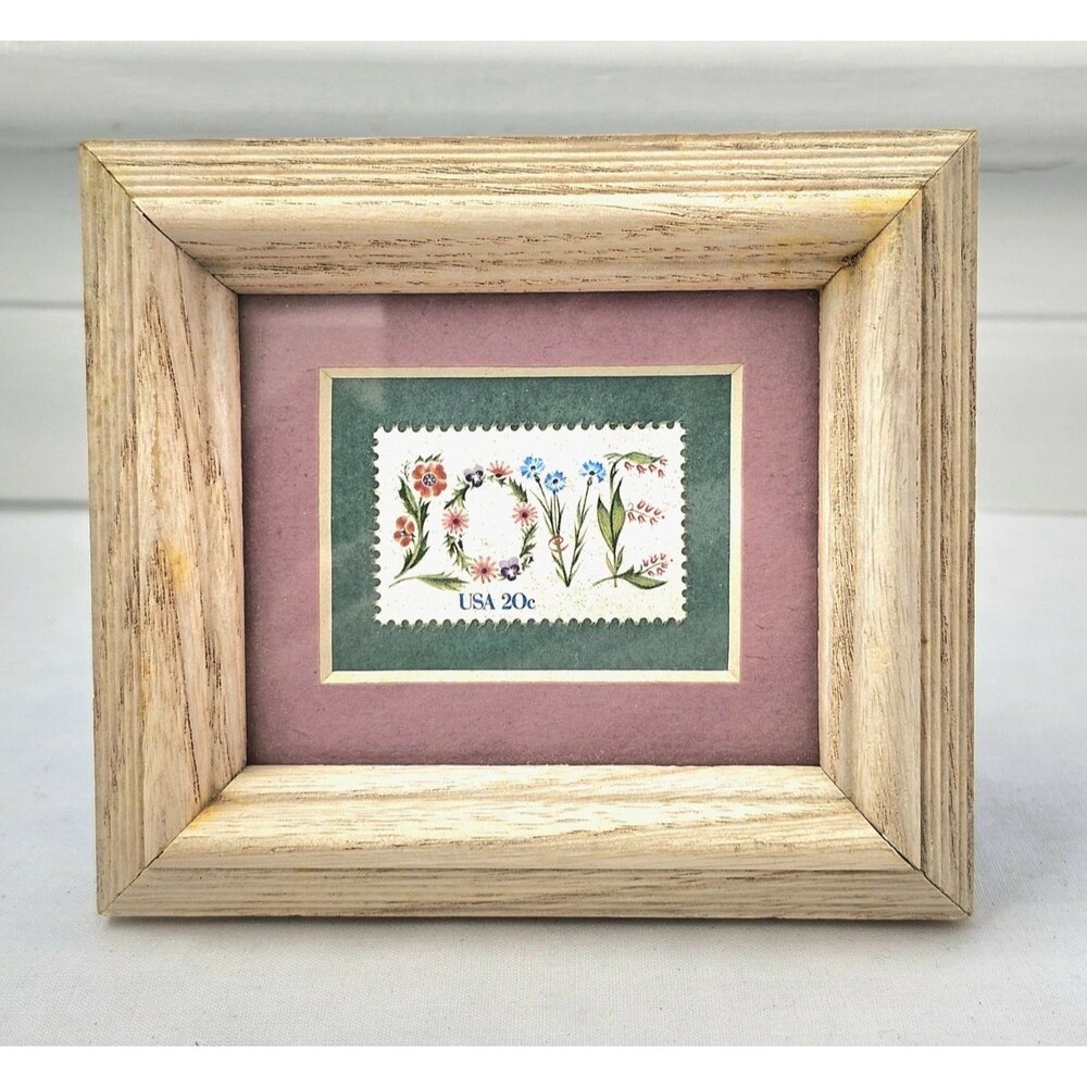 Vintage 1982 Framed Love Stamp Art Winco Legacies Collection Mini Desk Frame - Picture 3 of 6